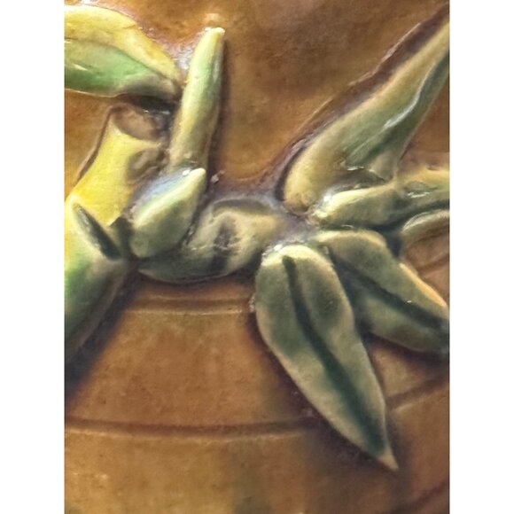 Vintage Pottery Ceramic Planter Frogs & Bamboo  Vase - Picture 3 of 10